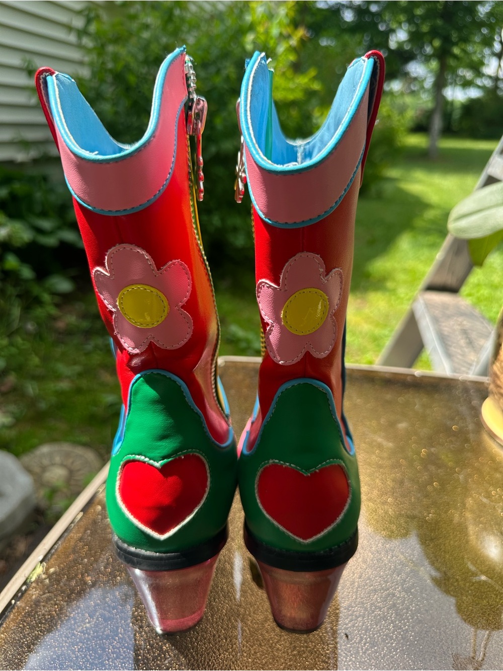 DELIA*S BY DOLLS KILL COLORBLOCK COWBOY BOOTS SIZE 7 - Picture 8 of 14